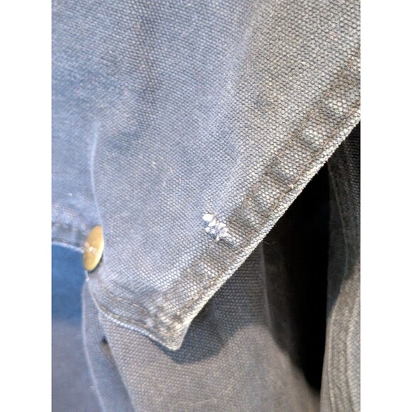 Vintage Carhartt Western Navy Duster Barn Jacket Worsterlon Duck Coat USA XL - Picture 10 of 11